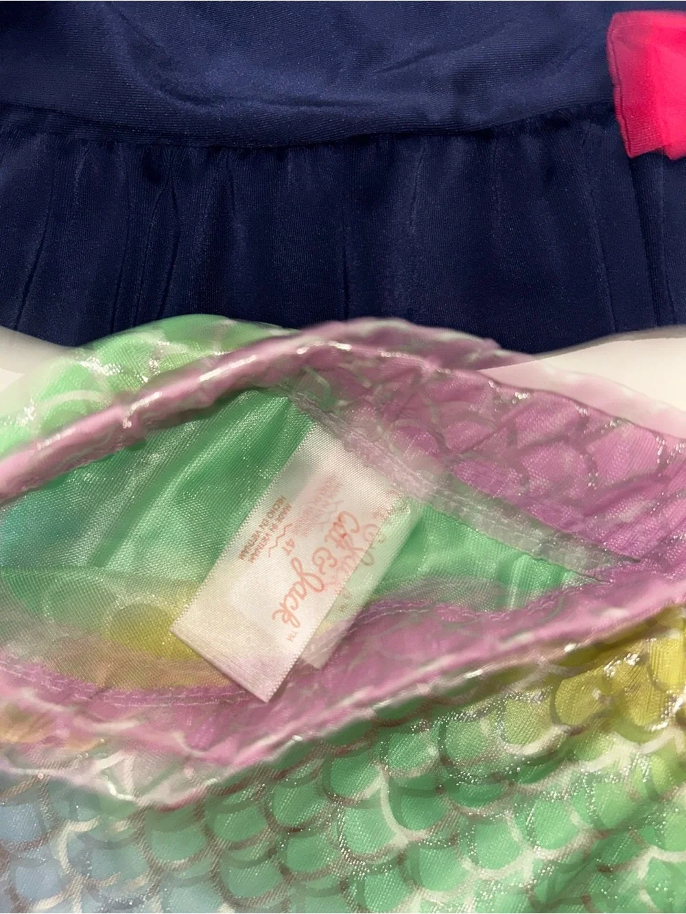 Cat & Jack Girls Mermaid Swim Set with Rainbow and Purple Accents
